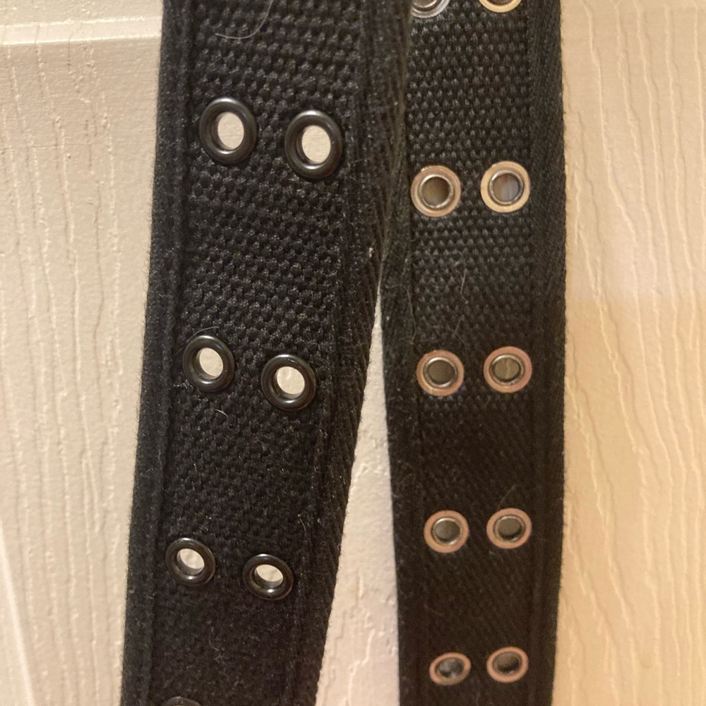 Black Canvas Belt with Grommets